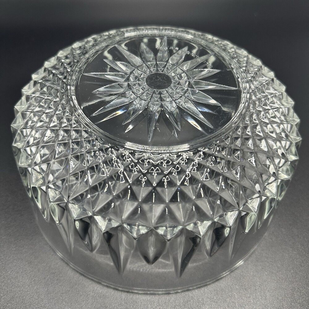 Vintage Arcoroc France Starburst Glass Bowl Crystal Centerpiece Serving 7,75”